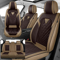 Fit for Chevy Silverado 1500/2500/3500 2007-2026 Seat Covers, Fashion Sport Seat Cover with Waterproof Leather, Airbag Safe Design Seat Protector (2 Front Seat Standard, Brown Coffee)