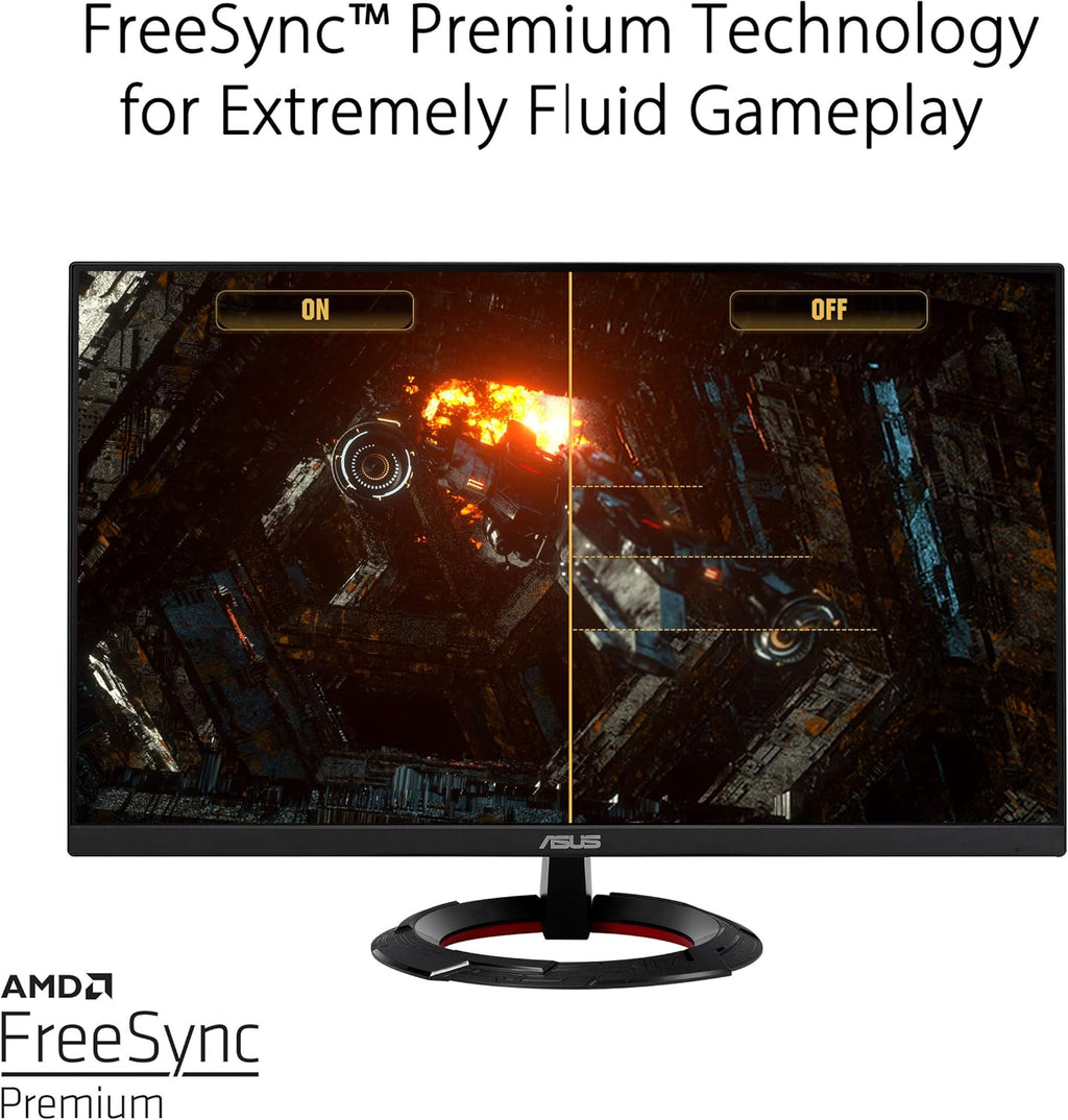 ASUS (VG249Q1R TUF Gaming 23.8' 1080P Monitor - Full HD, IPS, 165Hz (Supports 144Hz), 1ms, Extreme Low Motion Blur, Speaker, FreeSync™ Premium, Shadow Boost, VESA Mountable, DisplayPort, HDMI,Black