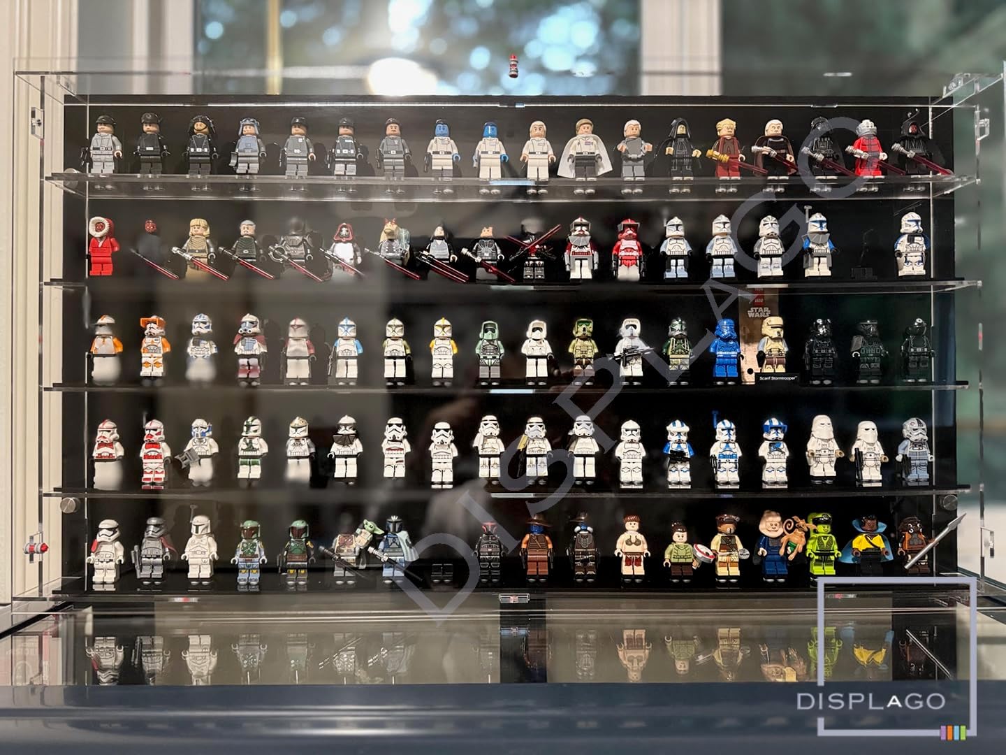 Wall Mounted Display case for up to 100 Lego® Minifigures. Display Case Collectibles Display Box Wall Mount Figure Display Protected Clear for Small Objects Lockable Removable Front