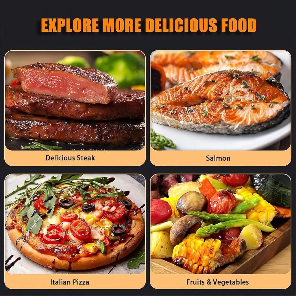 Smokeless Electric Broiler For Indoor Use, Comes With Broiler Tray And Grill, 800℃ Commercial Steak Stove For Cooking Steak, Fits On Kitchen Counter, Pork,steak Chicken, Vegetables(Size:220V,Color:A)