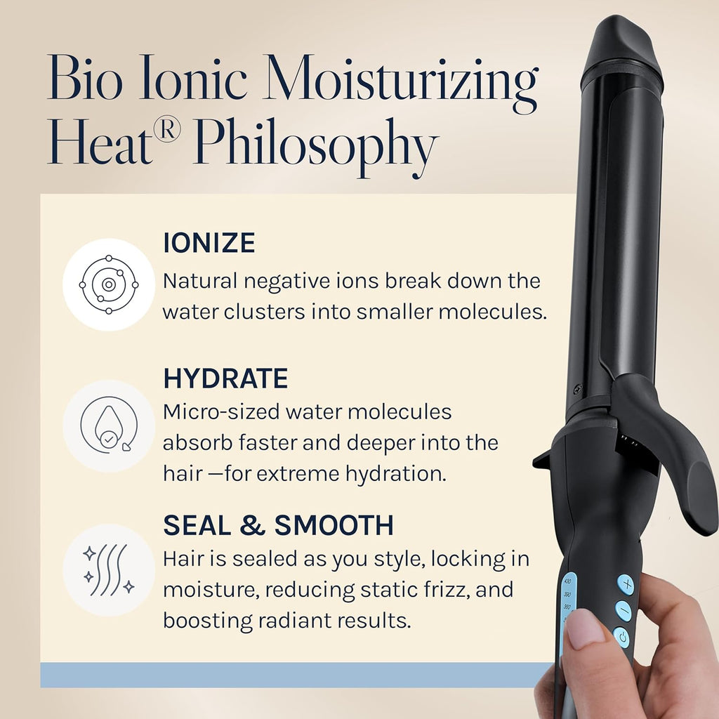 Bio Ionic Long Barrel Curling Iron with Moisture Heat Technology & NanoIonic MX Versatile Curling Wand - Multiple Barrel Sizes for Tight, Classic, Loose & Soft Curls