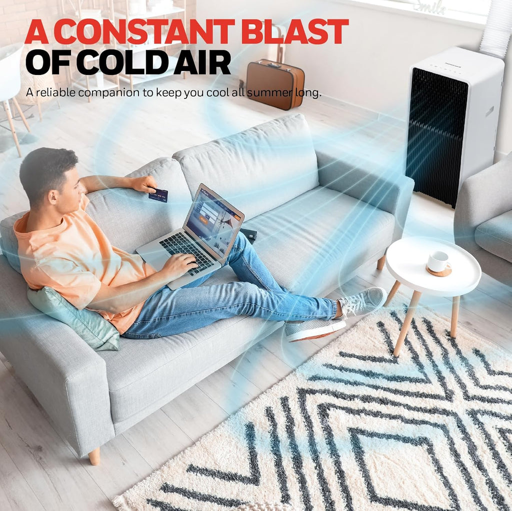 Honeywell 11,000 BTU Slim Portable AC with Fan, Dehumidifier – Cools Up to 500 Sq. Ft., HX2CESAWG8 (8,000 BTU SACC)
