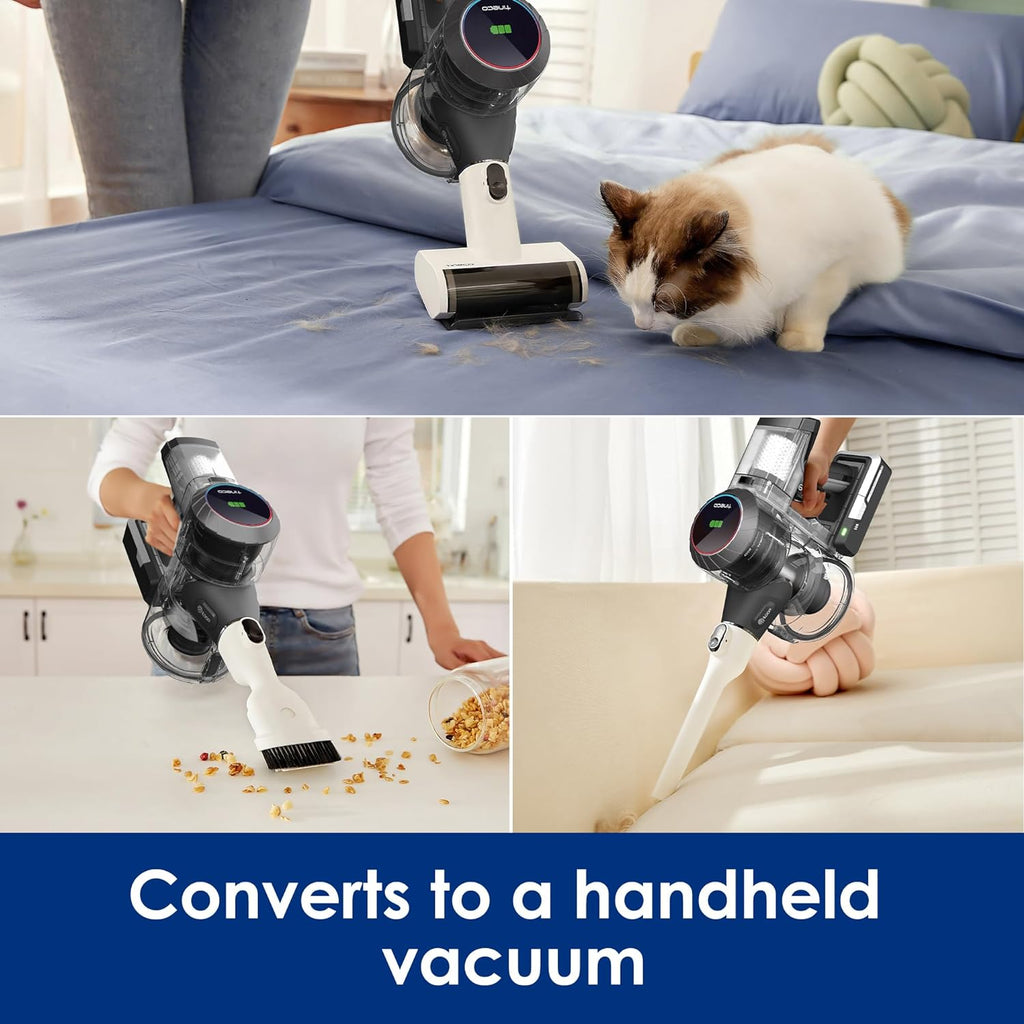Tineco Cordless Vacuum Cleaner, Smart Stick Handheld Cleaner Strong Suction & Lightweight, Cordless Handheld Vacuum Deep Clean Hair, Hard Floor, Carpet, Car