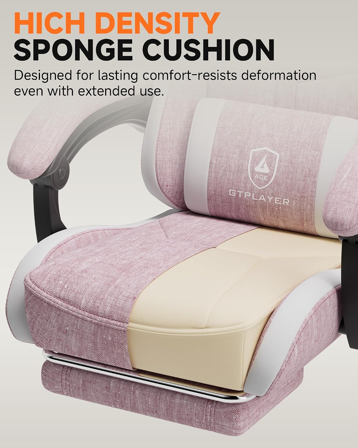 GTPLAYER Gaming Chair for Adults, Ergonomic Computer Gaming Chair with Footrest, Height Adjustable, 90-155° Recline & Removable Headrest Lumbar Support, Valentines Day Gift, Pink