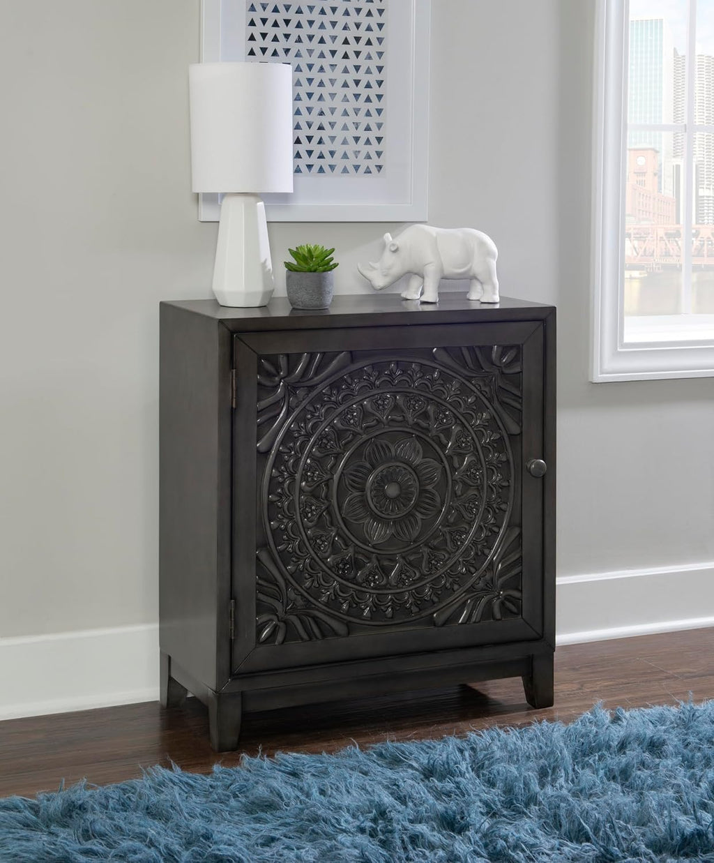 Hadrik Dark Grey Accent Cabinet by Powell