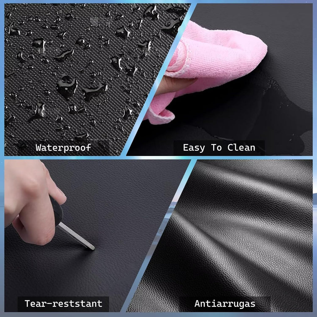 IKABEVEM 2PCS Front Leather Car Seat Covers Fit for Cadillac XT6 2020-2025 Waterproof and Anti Staining Auto Protector Car Seat Covers (Black)