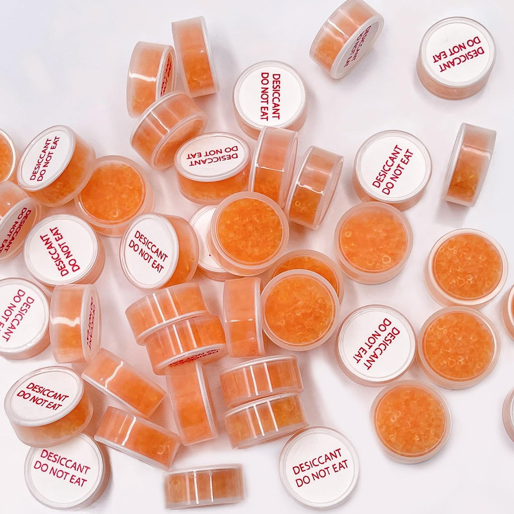 Wisesorb 3 Gram 2000 Pack Desiccant Packs Food Grade,Silica Gel Capsule with Indicating Silica Gel Beads (Orange to White), Moisture Absorber Packets Silica Gel Packets