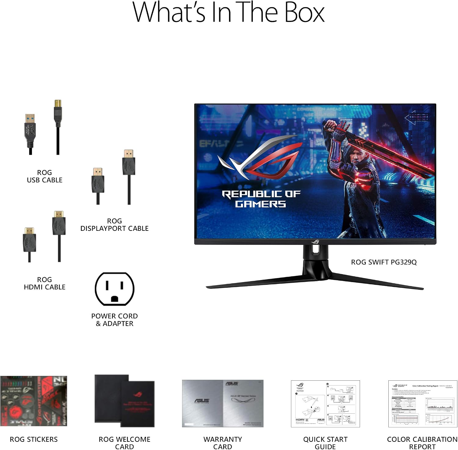 ASUS ROG Swift PG329Q 32' Gaming Monitor, 1440P WQHD (2560x1440), Fast IPS, 175Hz (Supports 144Hz), 1ms, G-SYNC Compatible, Extreme Low Motion Blur Sync, Eye Care, HDMI DisplayPort USB, DisplayHDR 600