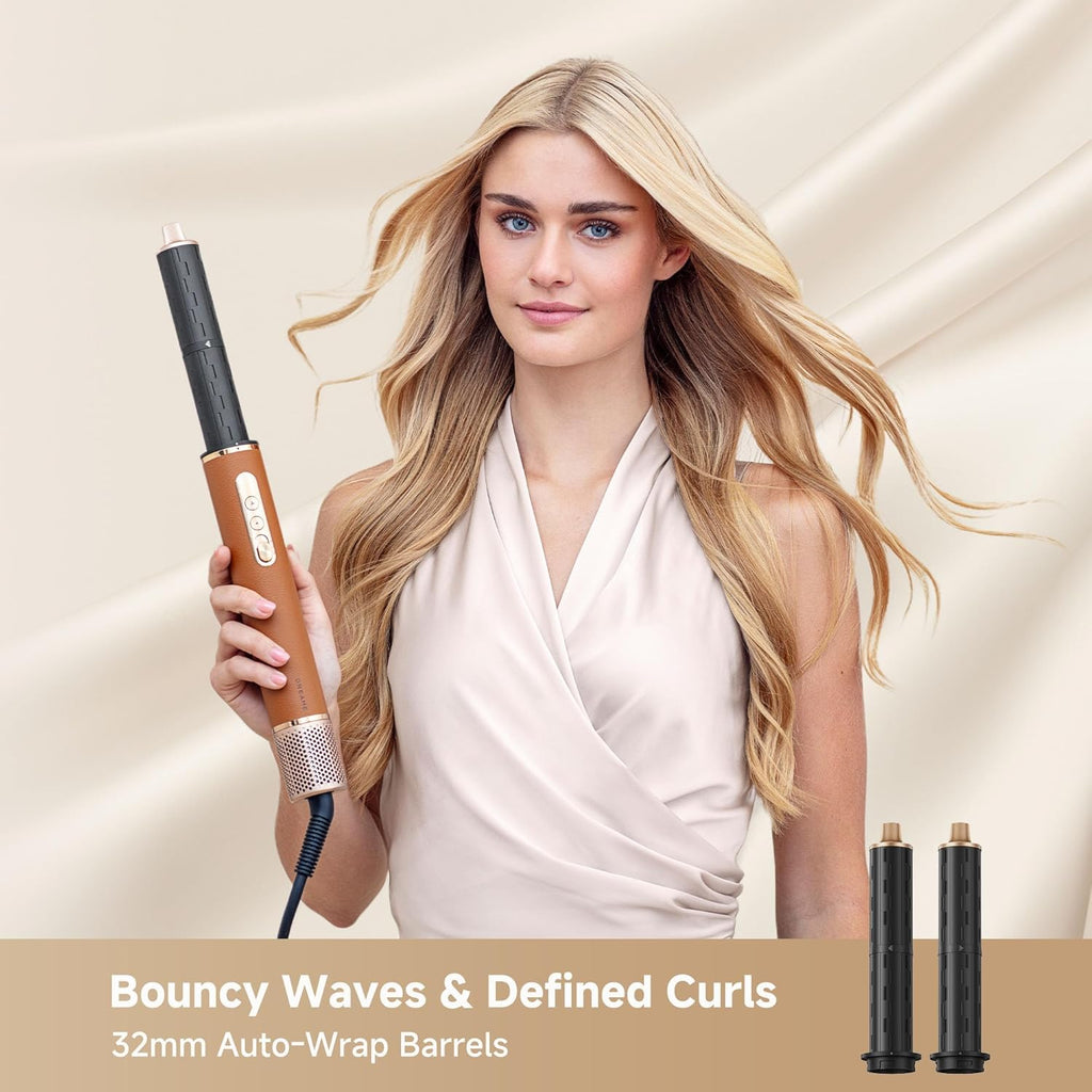 DREAME AirStyle Suite Pro Hair Styler & High-Speed Dryer, 110,000 RPM Motor, 3 Essential Snap-On Attachments for Curling, Volumizing & Fast Dry, Frizz Control, Cool Shot, Luxury Leather Travel Bag