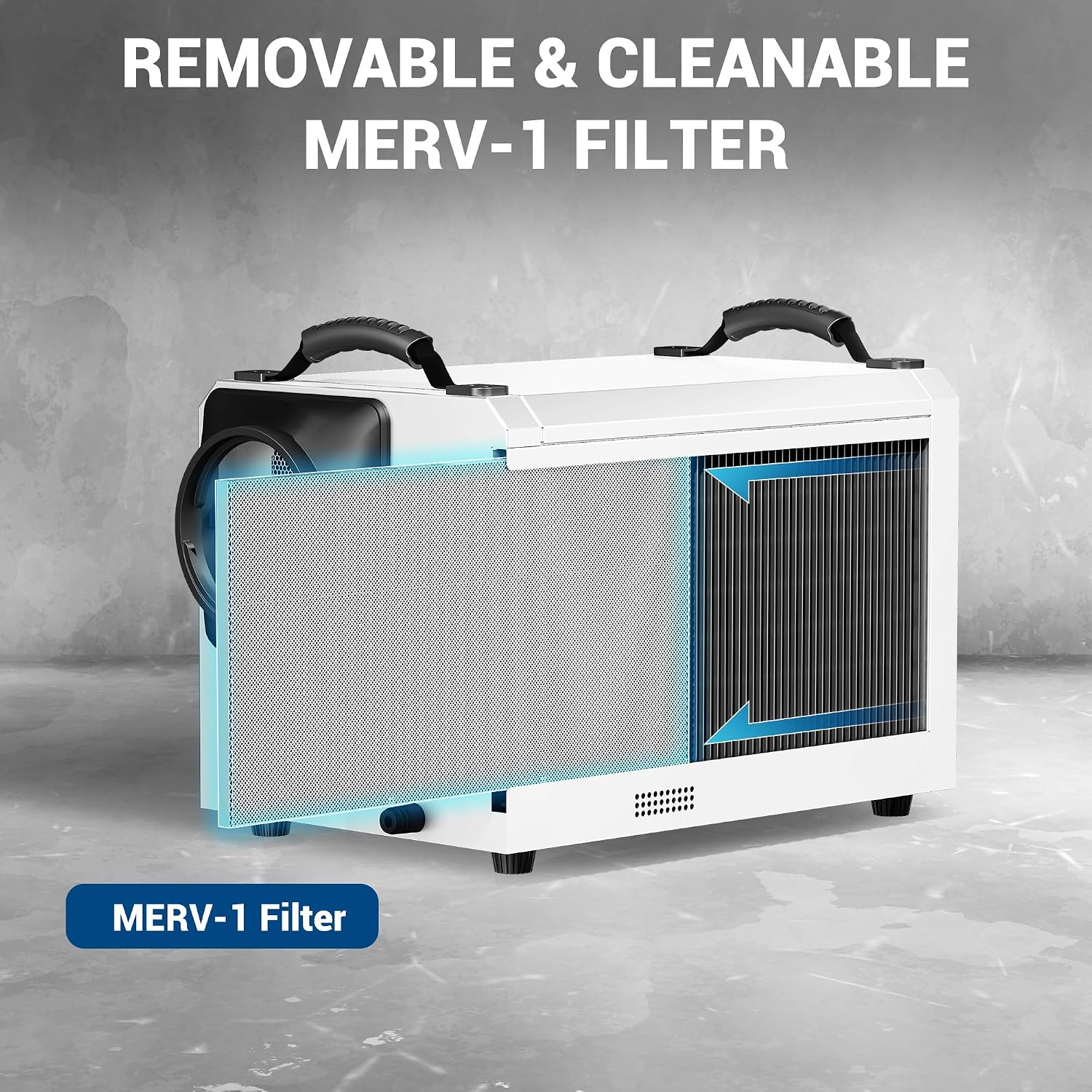 SILVEL 145 Pints Crawl Space Dehumidifier with Drain Hose, Portable Commercial Dehumidifier for Basement and Whole Home, Smart Automatic Defrost, Memory Start, Up to 6000 Sq.Ft, White