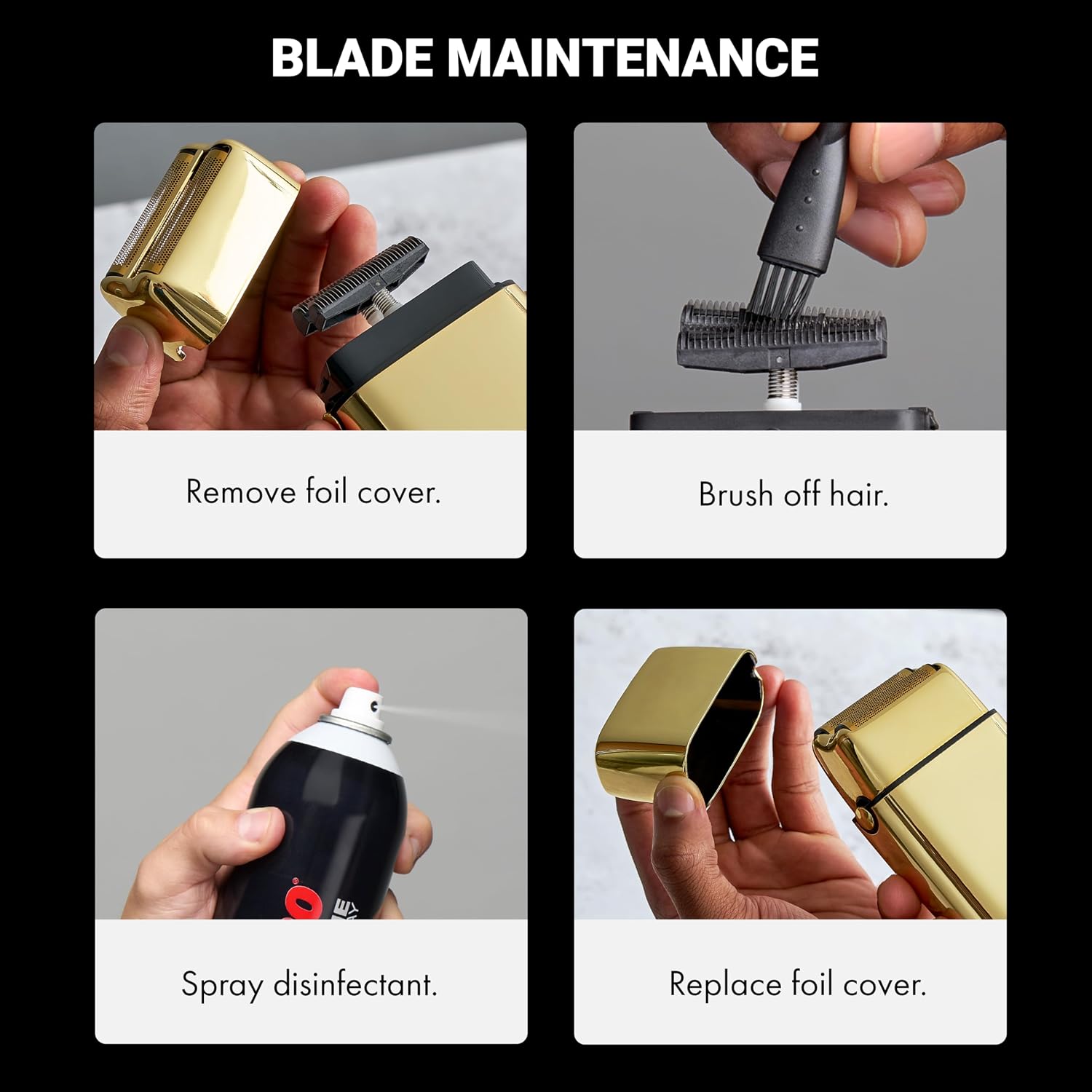 BaBylissPRO METALFX Double Foil Shaver, Handheld Electric Razor for Travel, Portable Cordless Close Face Shaver for Head, Beard, & Neck