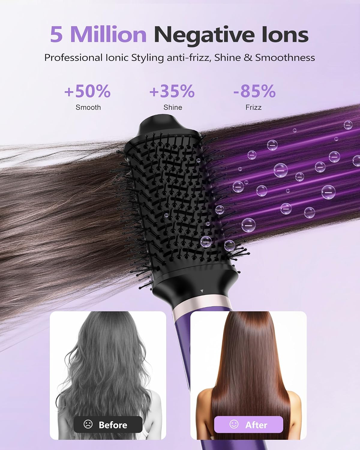 TASNEEM 7 in 1 Hot Air Brush & Rotating Hair Dryer Brush, Air Styler with Auto-Wrap Curlers, Ionic Blow Dryer, Straightener & Oval Brush, Without Heat Damage Multi-Styler with Travel Case