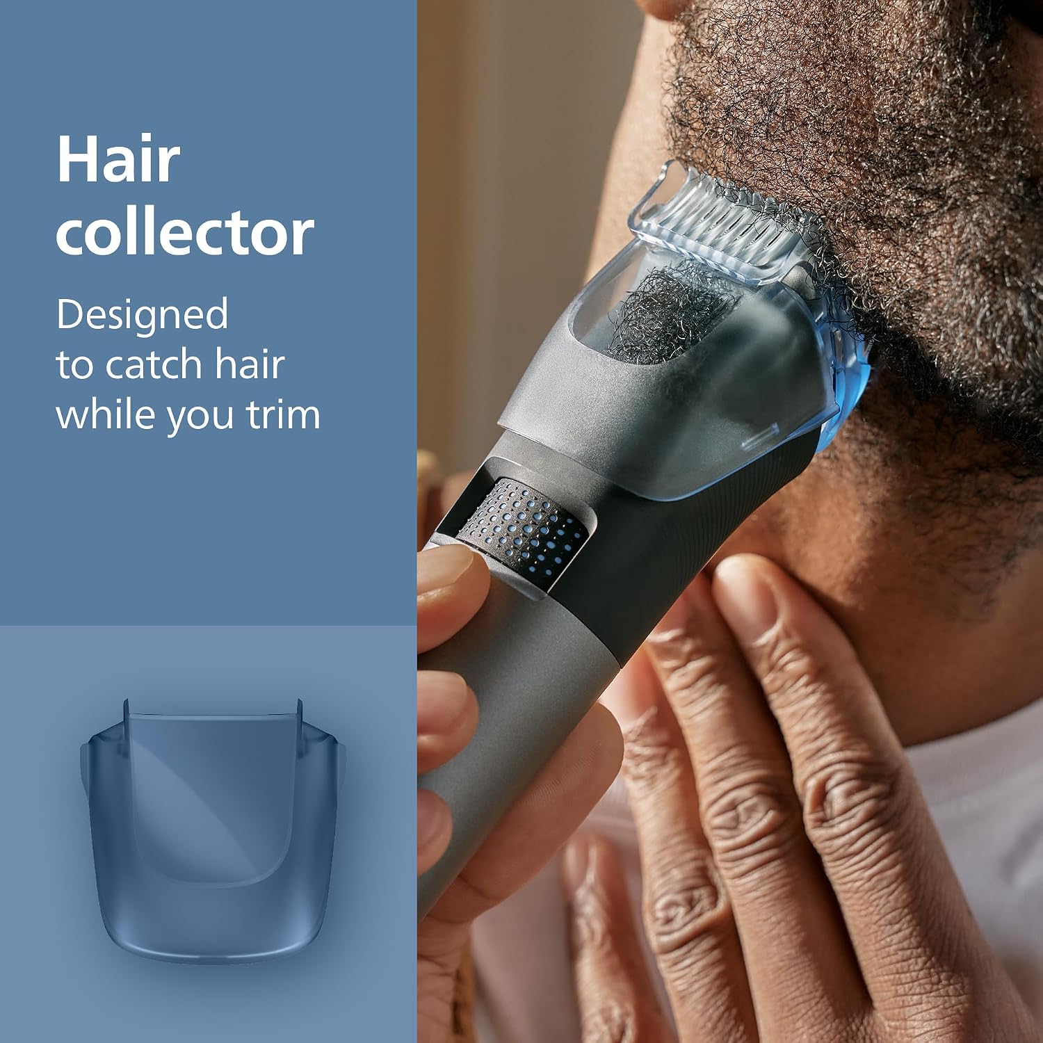 Norelco Philips Beard Trimmer 7000 Series, 100% Waterproof Trimmer for Men, 40 Lock-in Hair Length Settings, BeardSense Power Adaptability, Detail & T-Blade Trimmer Heads, Charging Stand, BT7670/40