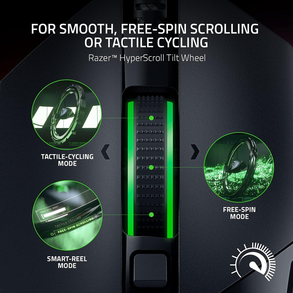 Razer Basilisk V3 Customizable Ergonomic Gaming Mouse: Fastest Gaming Mouse Switch-Chroma RGB Lighting-26K DPI Optical Sensor-11 Programmable Buttons-HyperScroll Tilt Wheel-Classic Black,(Pack of 10)