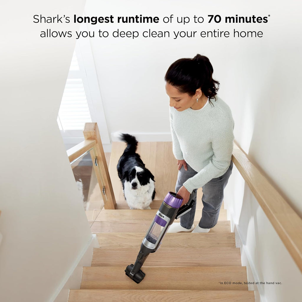 Shark Cordless Vacuum Cleaner with HEPA Filter, PowerDetect Clean & Empty, Powerful Suction, Auto-Empty System, Pet Hair Pickup, Carpets & Hardfloor, Dark Gray, IP3251