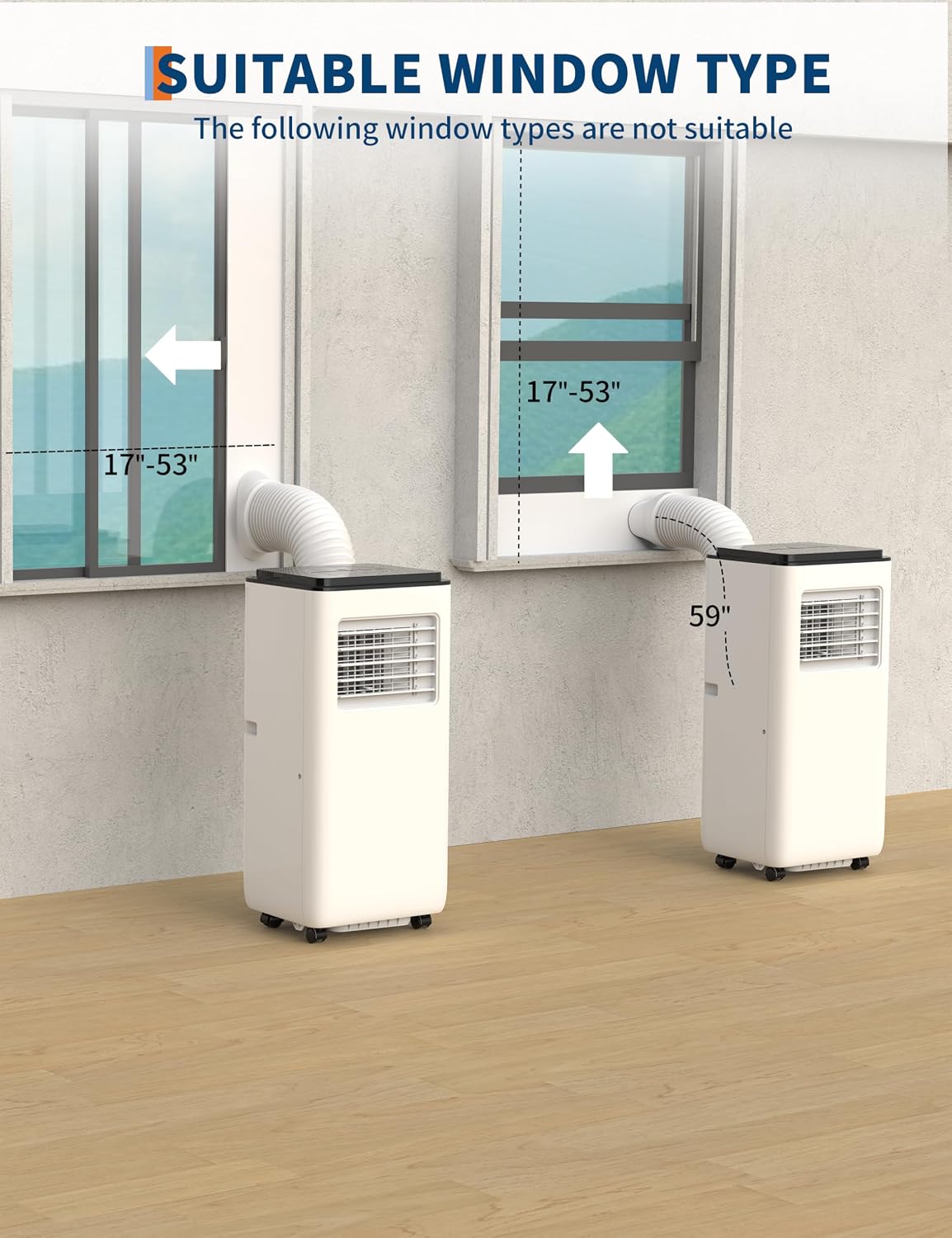8,000 BTU Portable Air Conditioner, Remote Control Portable AC Unit for Room up to 350 sq.ft, with Cools/Fan/Dehumidifier, 24H Timer, Bedroom Office