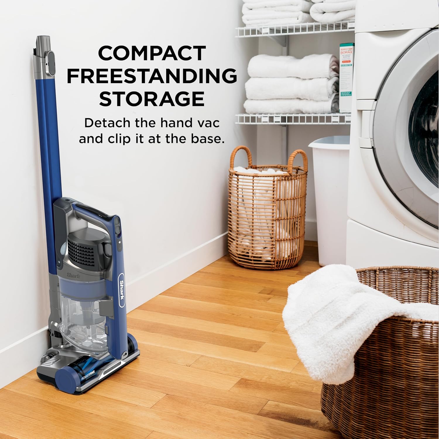 Shark Cordless Vacuum Cleaner with HEPA Filter, Lightweight, Portable, Rechargeable, Powerful Pet Hair Pickup, Removable Handheld, Crevice Tool, Dusting Brush, 50-min Runtime, Blue, IZ363HT