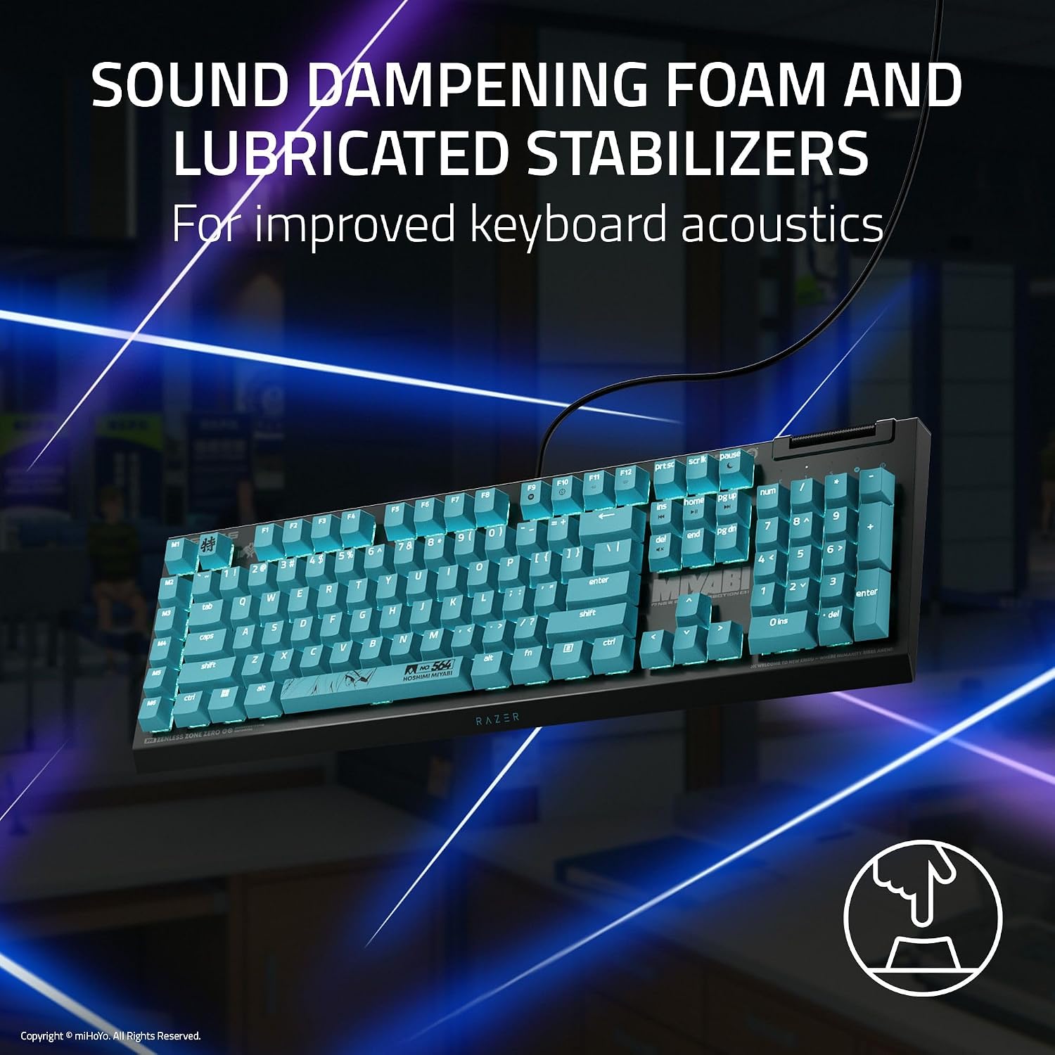 Razer BlackWidow V4 X Mechanical Gaming Keyboard: Green Switches Tactile & Clicky - 6 Macro Keys - Chroma RGB - Doubleshot ABS Keycaps - Sound Dampening & Stabilizers - Zenless Zone Zero Edition