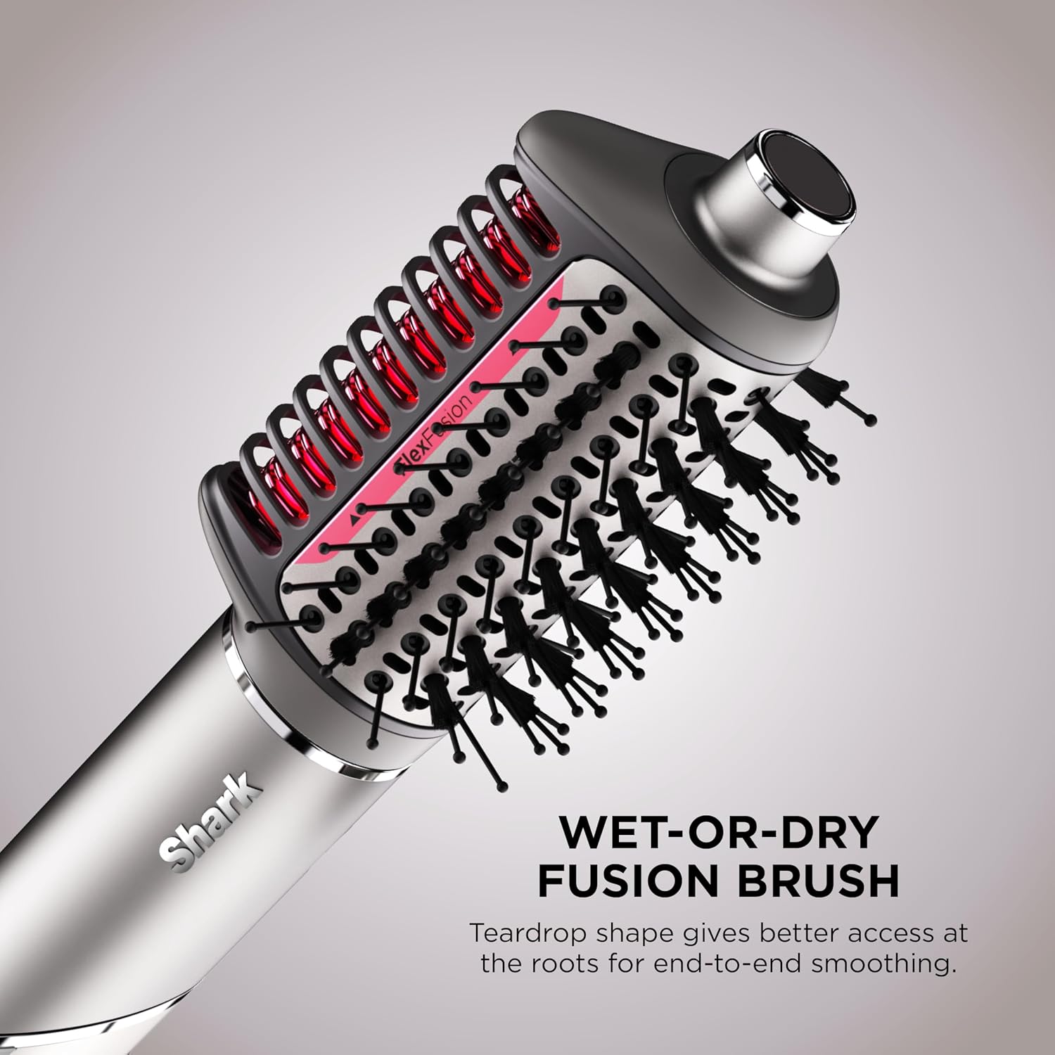 Shark FlexFusion Hair Dryer with Fusion Hair Brush, Ceramic Air Styler with Auto-Wrap Hair Curlers & Concentrator, Ceramic Plates, Metallic Mist HD641