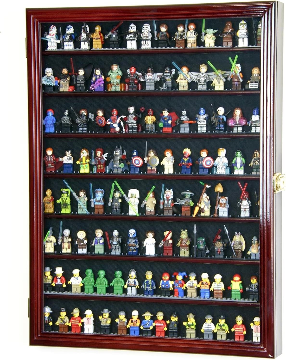 Large 110+ Minifigures Display Case Cabinet for Miniatures / Figurines / Mini Figures (Black)