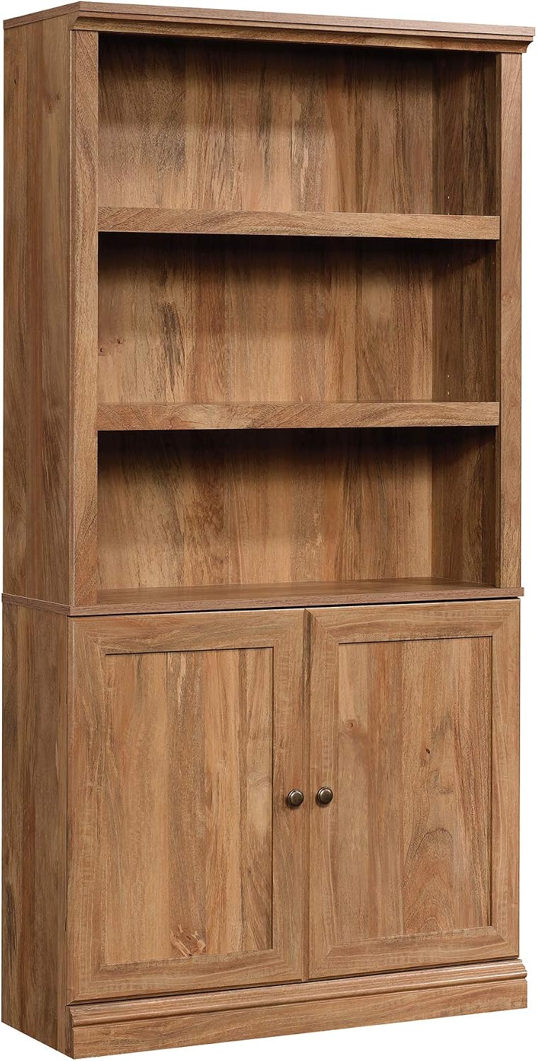 Sauder Miscellaneous Storage 5-Shelf/ Book Shelf 2-Door Bookcase, Sindoori Mango finish