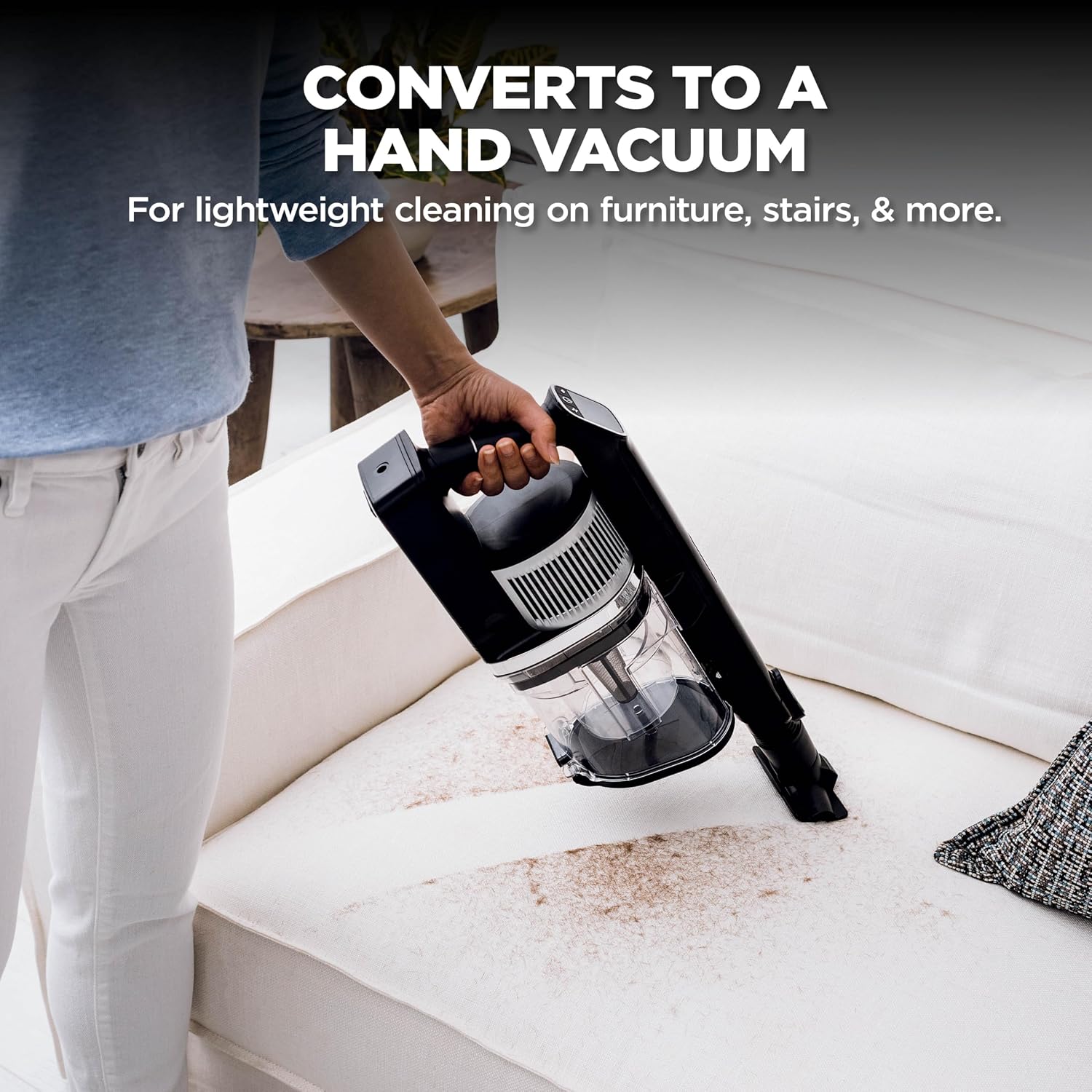 Shark Vertex Pro Cordless Vacuum Cleaner with HEPA Filter, Lightweight, Portable, Removable Handheld, Self Cleaning DuoClean PowerFins, 120-min Runtime, IQ Display, Black/Silver, IZ682H