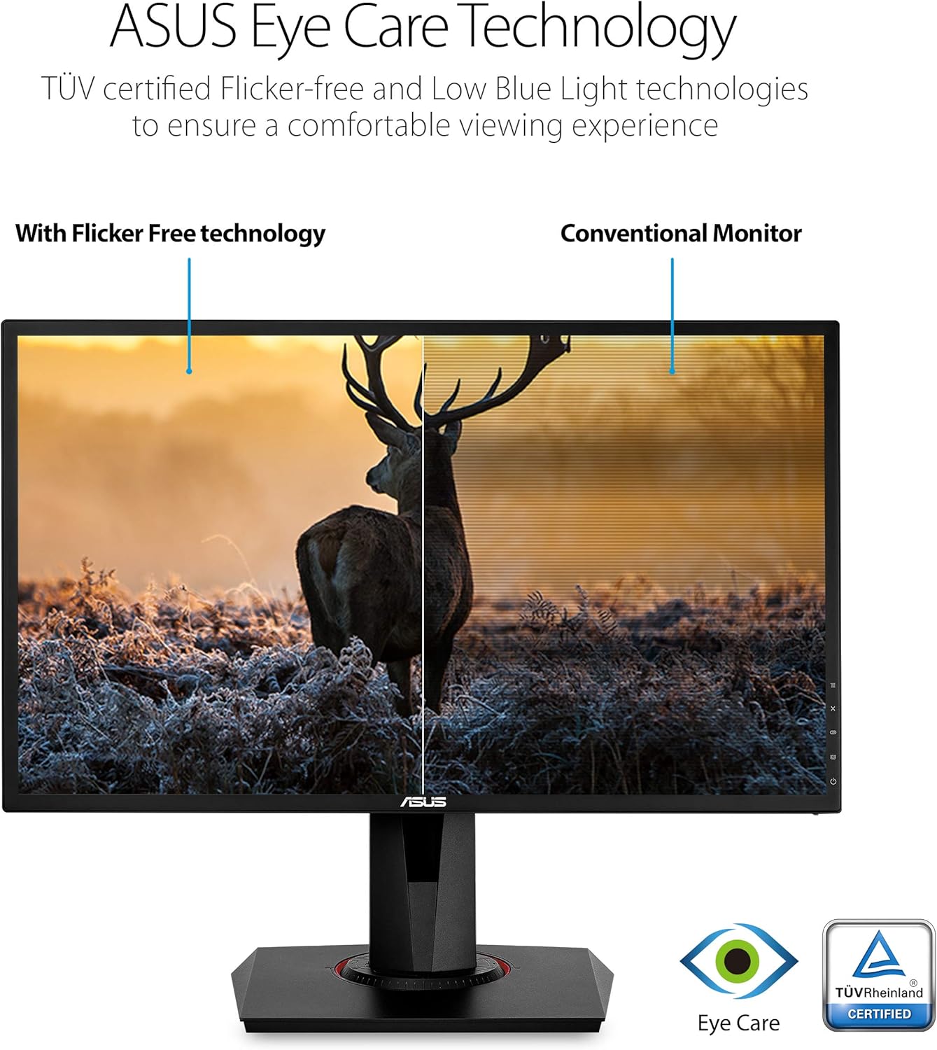 ASUS VG248QG 24' G-Sync Compatible Gaming Monitor 165Hz Full HD 1080p 0.5ms DP HDMI DVI Eye Care