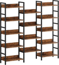 IRONCK Bookshelf, Bookshelves and Bookcases, 5 Tiers Bookshelf with Baffles, Large Book Shelf with Metal Shelving, Triple Wide Shelves for Living Room, Home Office