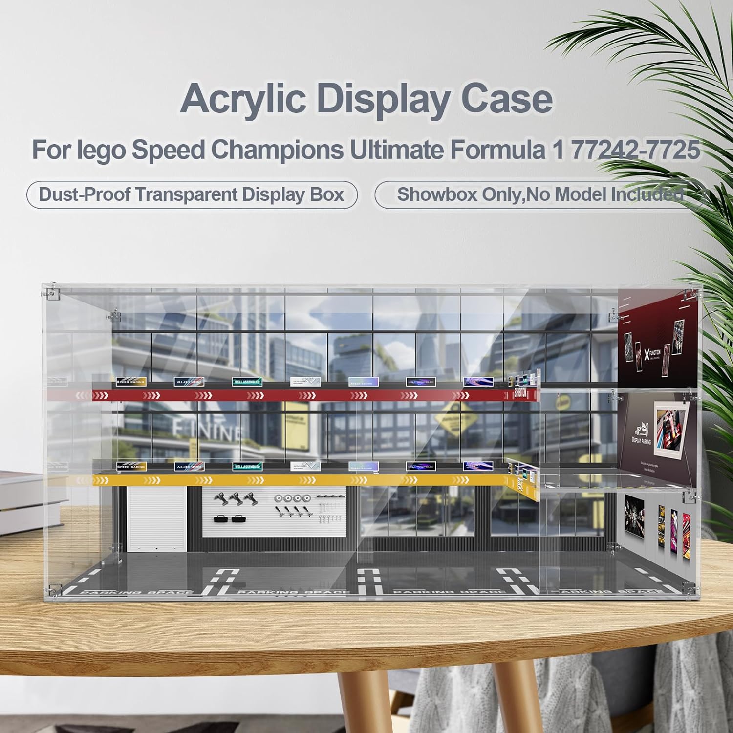 Acrylic Display Case for Lego Speed Champions Ultimate Formula 1 Collector's Pack, Dust-Proof Protective Showcase Box for F1 Model Car Kit (Model Car NOT Included)