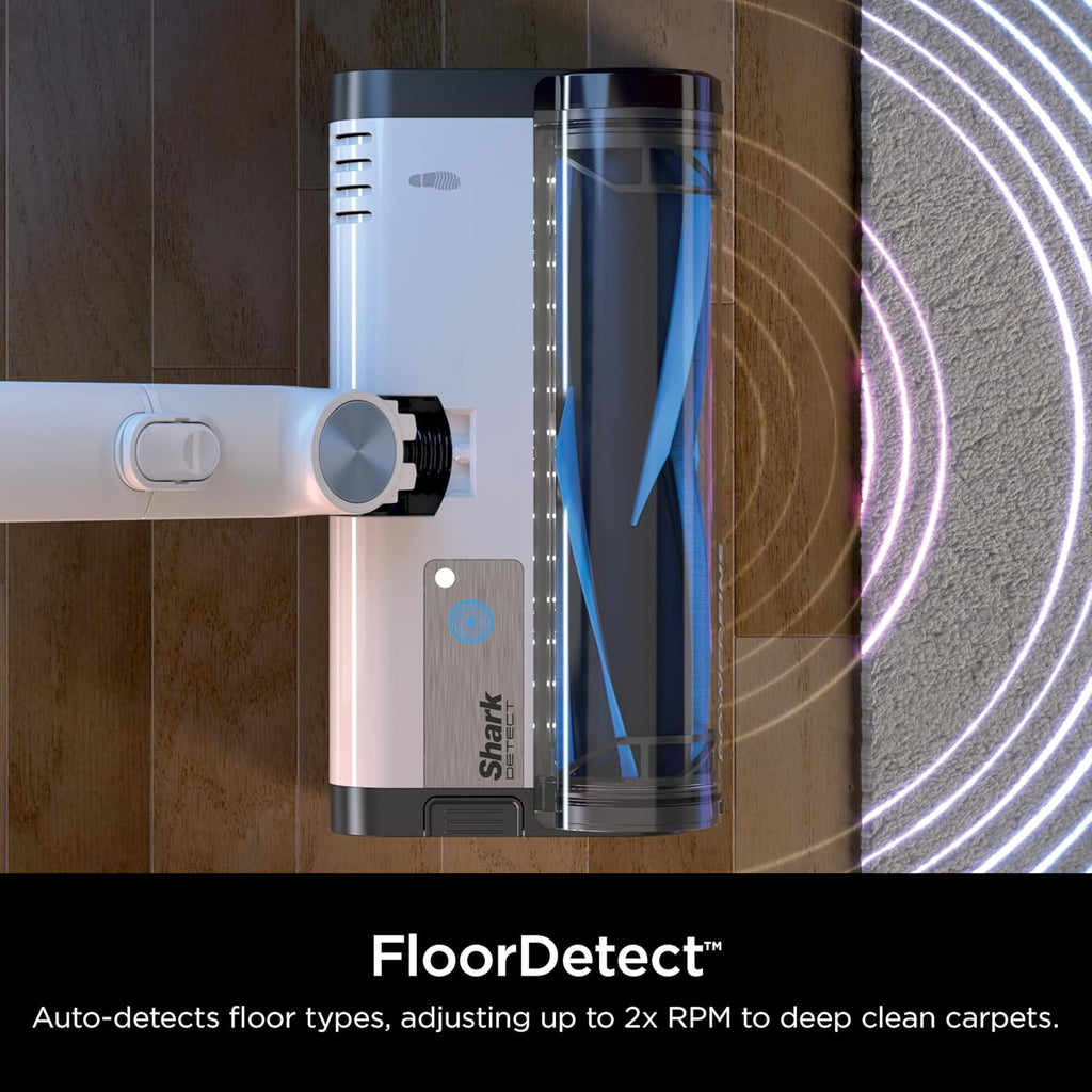 Shark Detect Clean & Empty | Lightweight Cordless Vacuum Cleaner with Auto-Empty System | HEPA Filter, Portable Handheld Attachment, Powerfins Brushroll | Cloudy Blue | IW4624