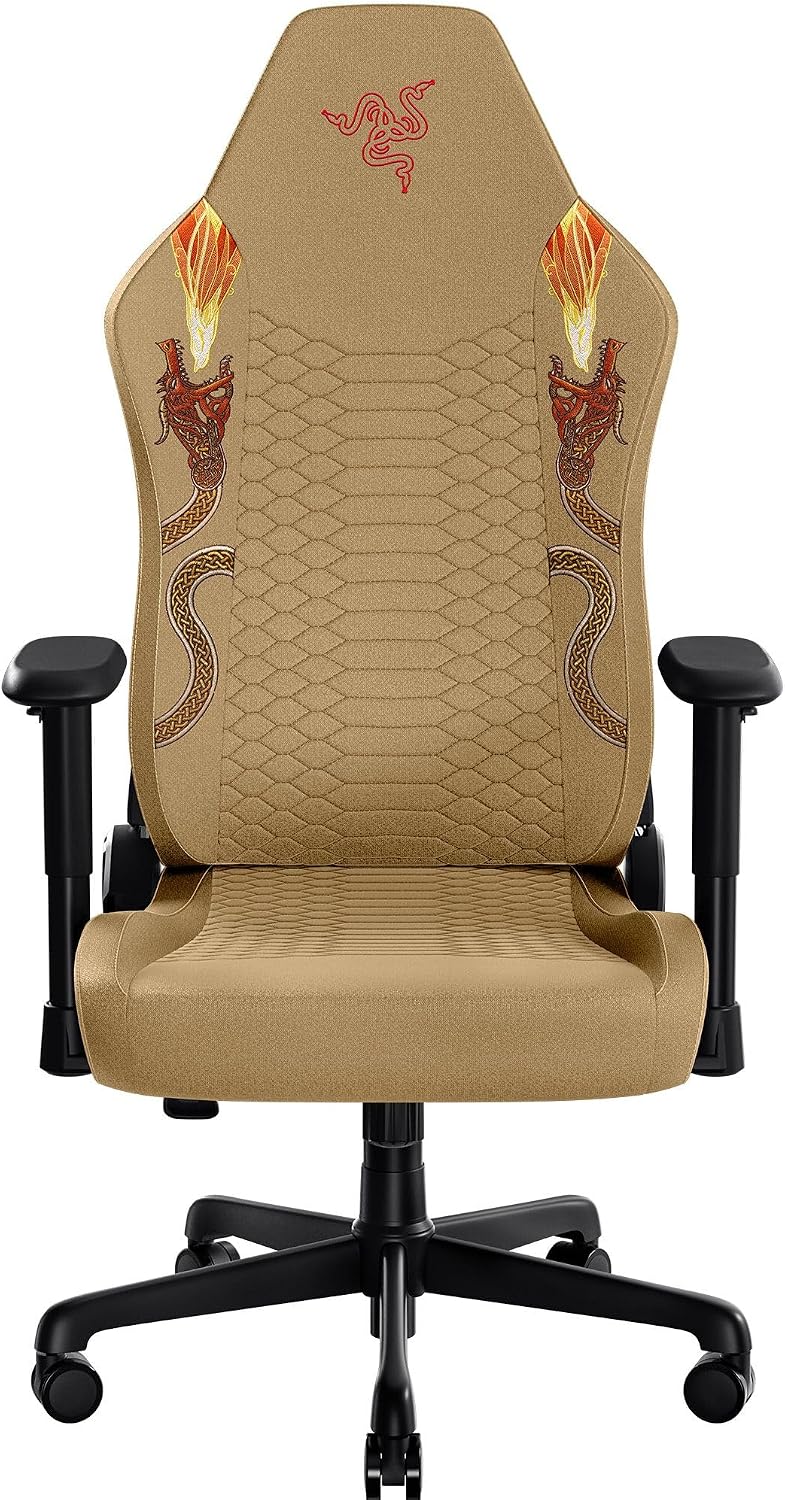 Razer Iskur V2 X Ergonomic Gaming Chair: Built-in Lumbar Support - Widened Seat - High Density Foam Cushions - Adjustable 152 Degree Recline - 2D Armrests - Plush Fabric - Counter Strike 2 Edition