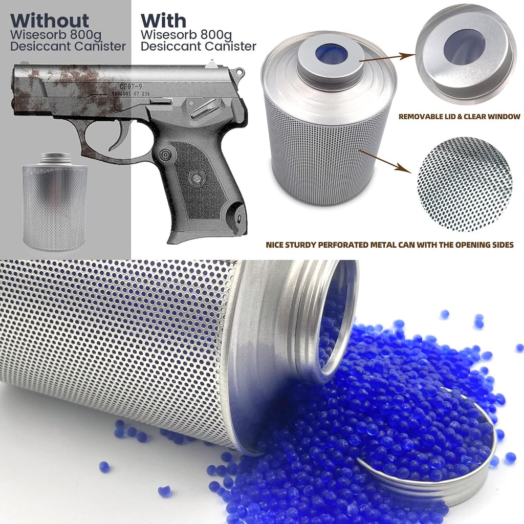 Wisesorb 800 Gram Gun Safe Dehumidifier, 6 Pack of 1.77 LBS Rechargeable Dehumidifier Blue to Pink Silica Gel Desiccant Moisture Absorbers, Dehumidifiers for Room, Bedroom, Safe, Closet, Bathroom, Car