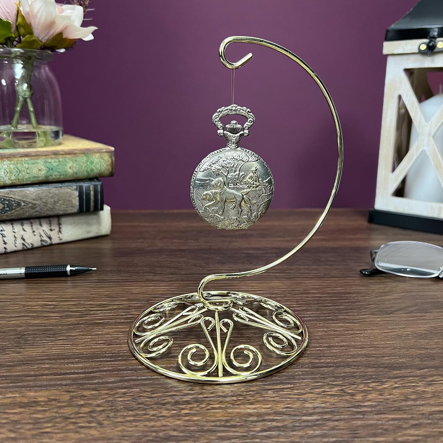 Bard's Ornate Gold-toned Ornament Stand, Small, 6' H x 4' W x 4' D, Pack of 12