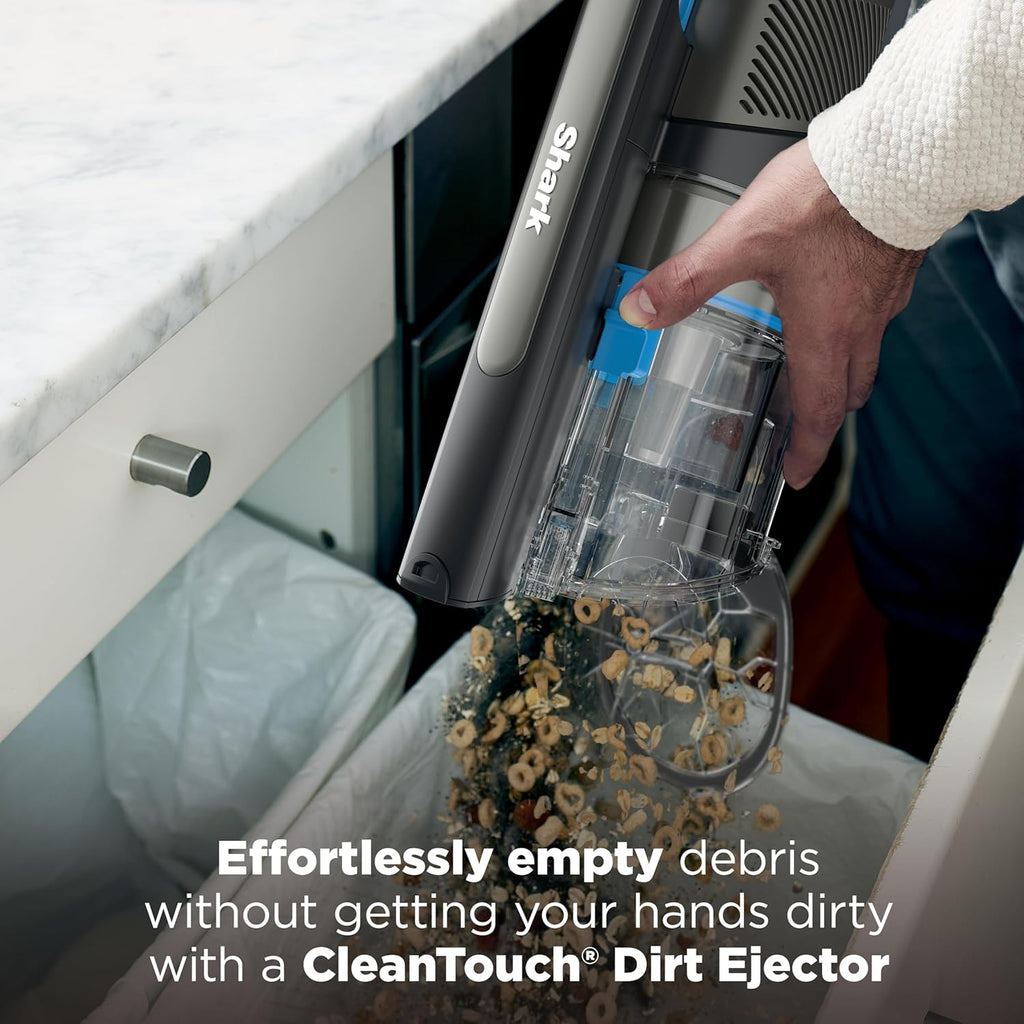 Shark PowerPro Reveal Plus Cordless Vacuum, FloorDetect & Dirt-Reveal Technology, HEPA Filter, Carpet & Hard Floor, Rechargeable, Charcoal, IZ376H