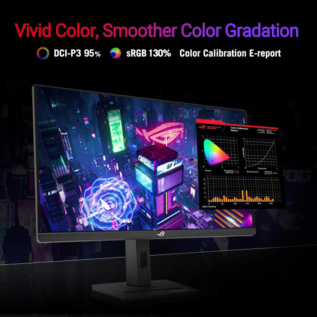 ASUS ROG Strix 27' 4K HDR USB-C Gaming Monitor (XG27UCG) – UHD (3840x2160) Dual Mode (4K 160Hz or FHD 320Hz), 1ms, Fast IPS, Extreme Low Motion Blur Sync, G-SYNC Compatible, AI Gaming, 3yr Warranty