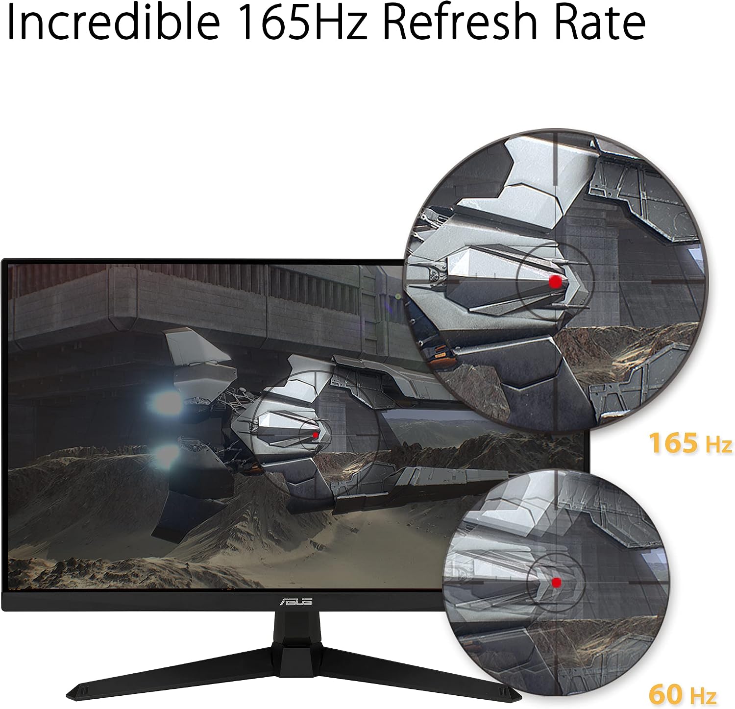 ASUS TUF Gaming 27 Inch Gaming Monitor - Full HD, 1080P, 165Hz (Supports 144Hz), 1ms, Extreme Low Motion Blur, FreeSync Premium, Shadow Boost, Eye Care, HDMI, DisplayPort, Tilt Adjustable - VG277Q1A