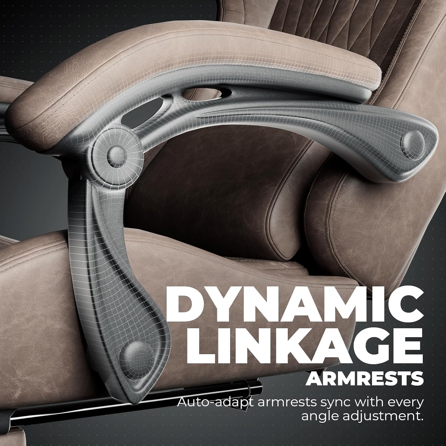 GTPLAYER ACE-PRO Music Gaming Chairs – Built-in Speakers, App Support & Bluetooth Control, Computer Game Chairs with Footrest for Adults, Ergonomic Reclining Silla, Linkage Armrest, Light Brown