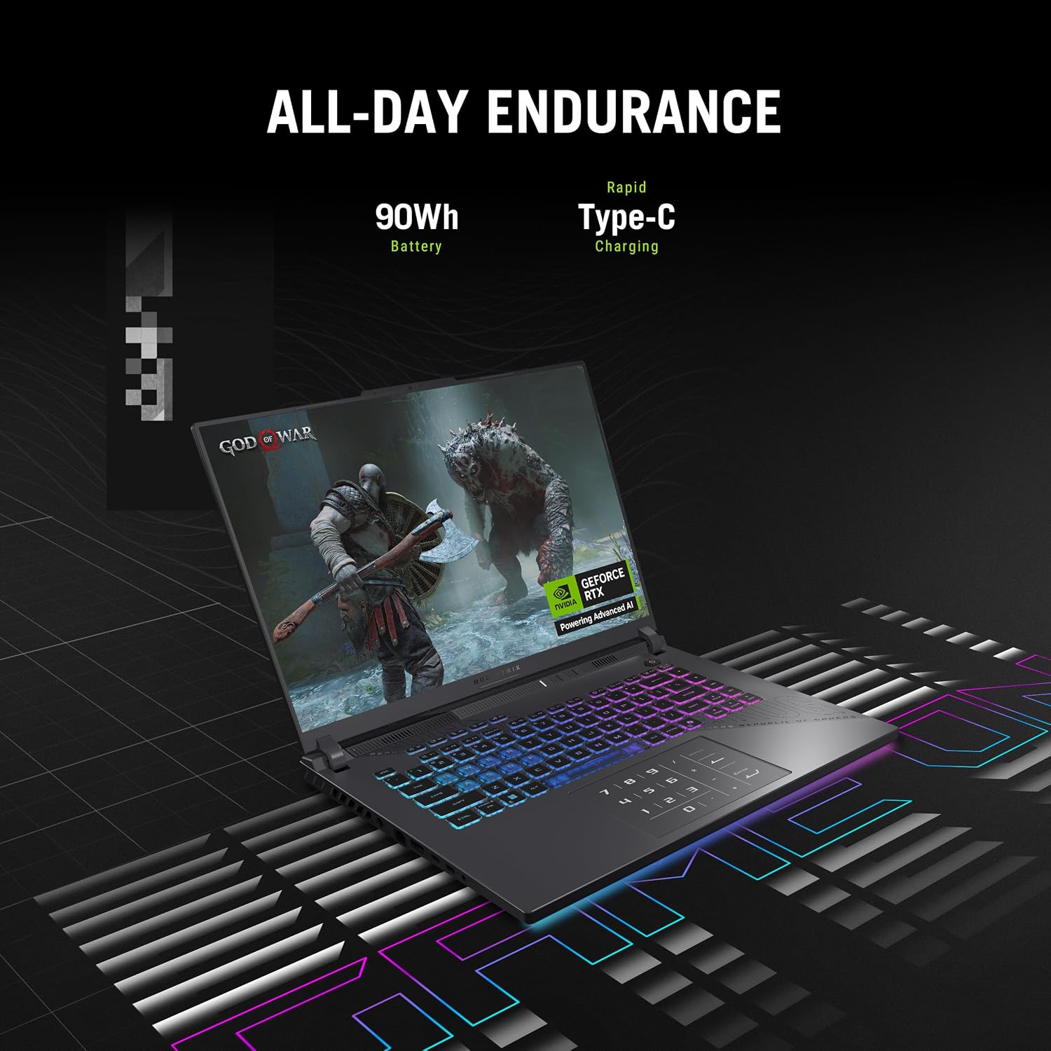 ASUS ROG Strix G16 Gaming Laptop, AMD Ryzen 9-9955HX, 16 GB DDR5 RAM, 1 TB PCIe SSD, 16' 2K Display, Nvidia G-Force RTX 5050, Backlit Chiclet Keyboard RGB, W11 Home, Eclipse Gray