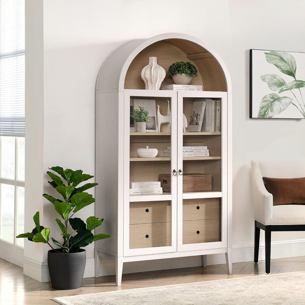 Modway Nolan Arched Storage Display Cabinet - Modern Accent Cabinet for Living Room, Dining Room