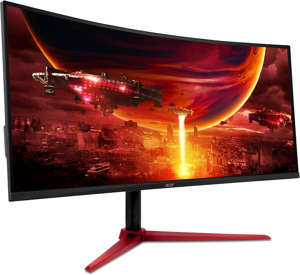 acer Nitro 34 Inch UWQHD 3440 x 1440 1500R Curved PC Gaming Monitor | AMD FreeSync Premium | Up to 180Hz Refresh | 1ms (VRB) | 400nit | DisplayHDR 400 | One DP 1.4 & Two HDMI 2.0 | XZ342CU Vbmiiphx