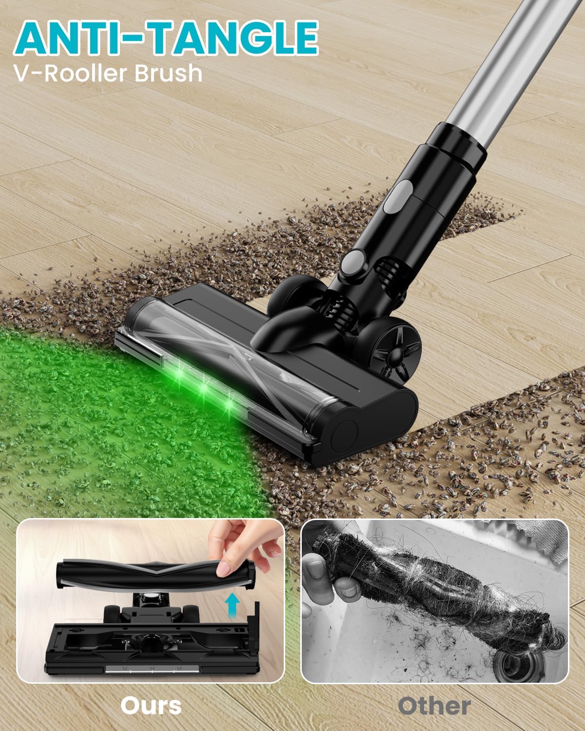 Cordless Vacuum Cleaner for Makita Battery, 7-in-1 Lightweight Stick Vacuum with HEPA Filter, 35KPA Suction, 350W Brushless Motor, 3 Modes for Carpet, Floor, Car (Battery Not Included)