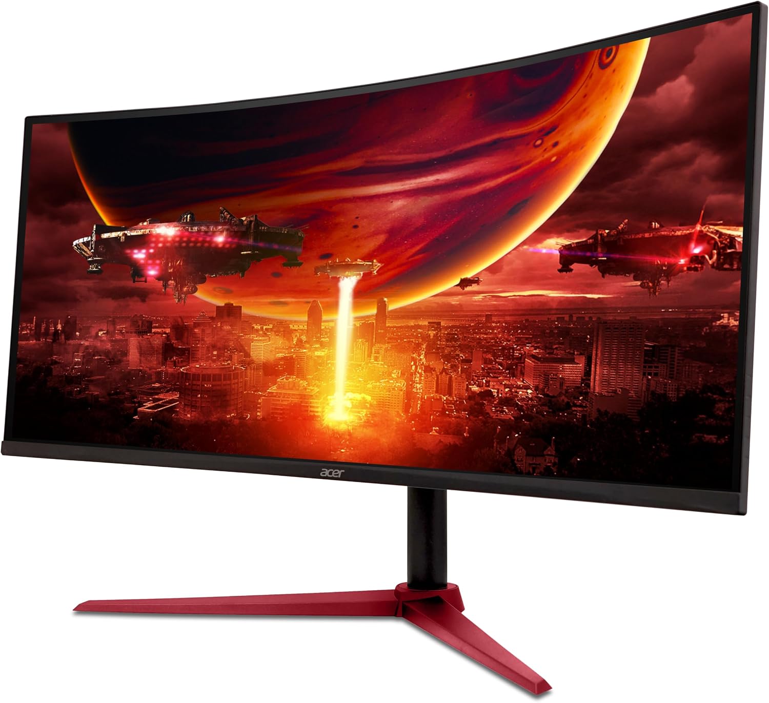 acer Nitro 34 Inch UWQHD 3440 x 1440 1500R Curved PC Gaming Monitor | AMD FreeSync Premium | Up to 180Hz Refresh | 1ms (VRB) | 400nit | DisplayHDR 400 | One DP 1.4 & Two HDMI 2.0 | XZ342CU Vbmiiphx