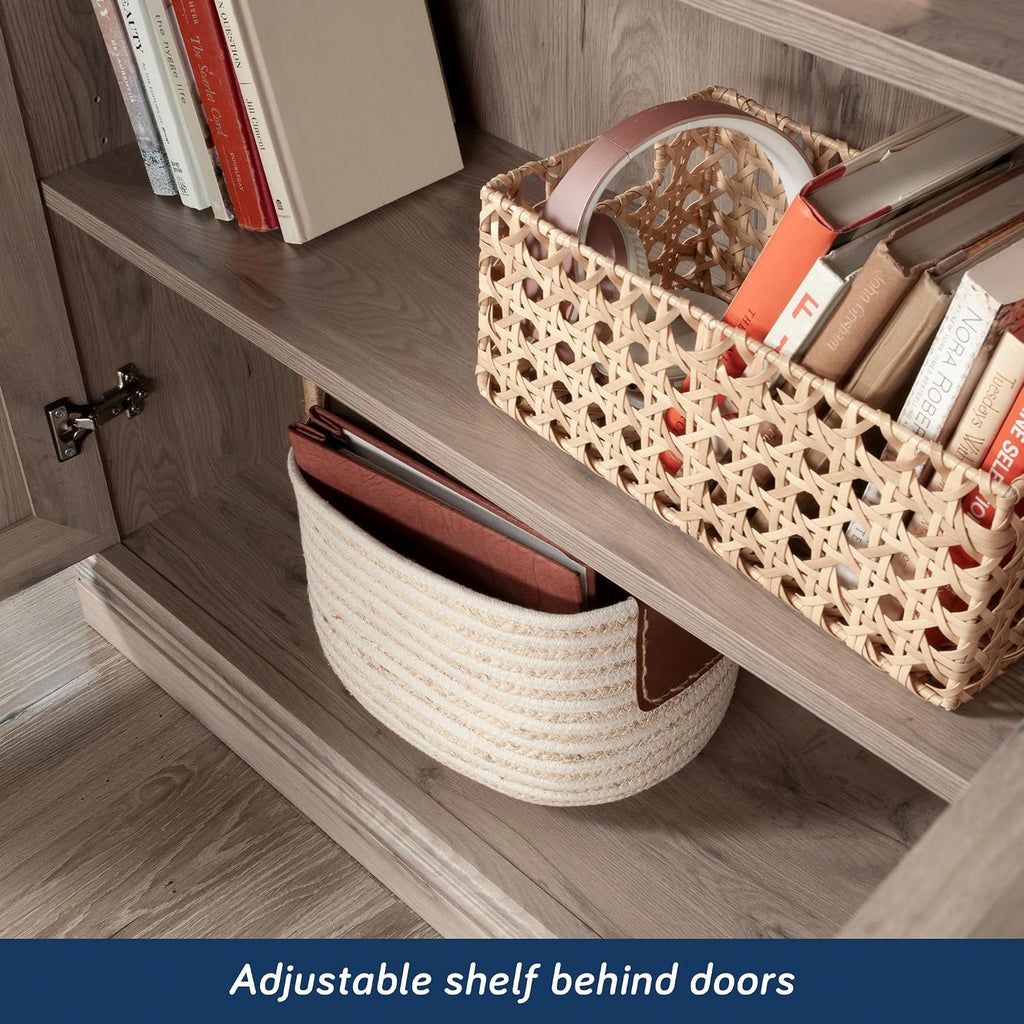 Sauder Miscellaneous Storage 5-Shelf/Book Shelf 2-Door Bookcase, Laurel Oak Finish
