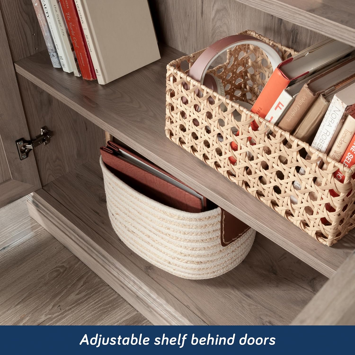 Sauder Miscellaneous Storage 5-Shelf/Book Shelf 2-Door Bookcase, Laurel Oak Finish
