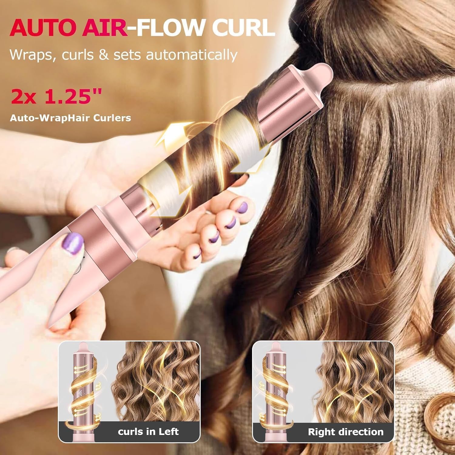 MESCOMB 5 in 1 High-Speed Hot Air Styler - Professional Frizz-Free Hair Dryer Brush, Fast Drying Hair Dryer with Diffuser, No Heat Damage Air Styler Wrap - Curl, Volumize Gift for Women
