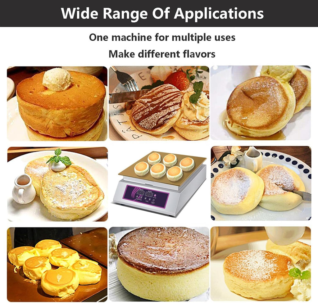 1300w Electric Machine Commercial Pancake Maker with 13.8x15inch Heating Plates, Non-Stick Electric Contact Grill Bread Machine For Home Use,