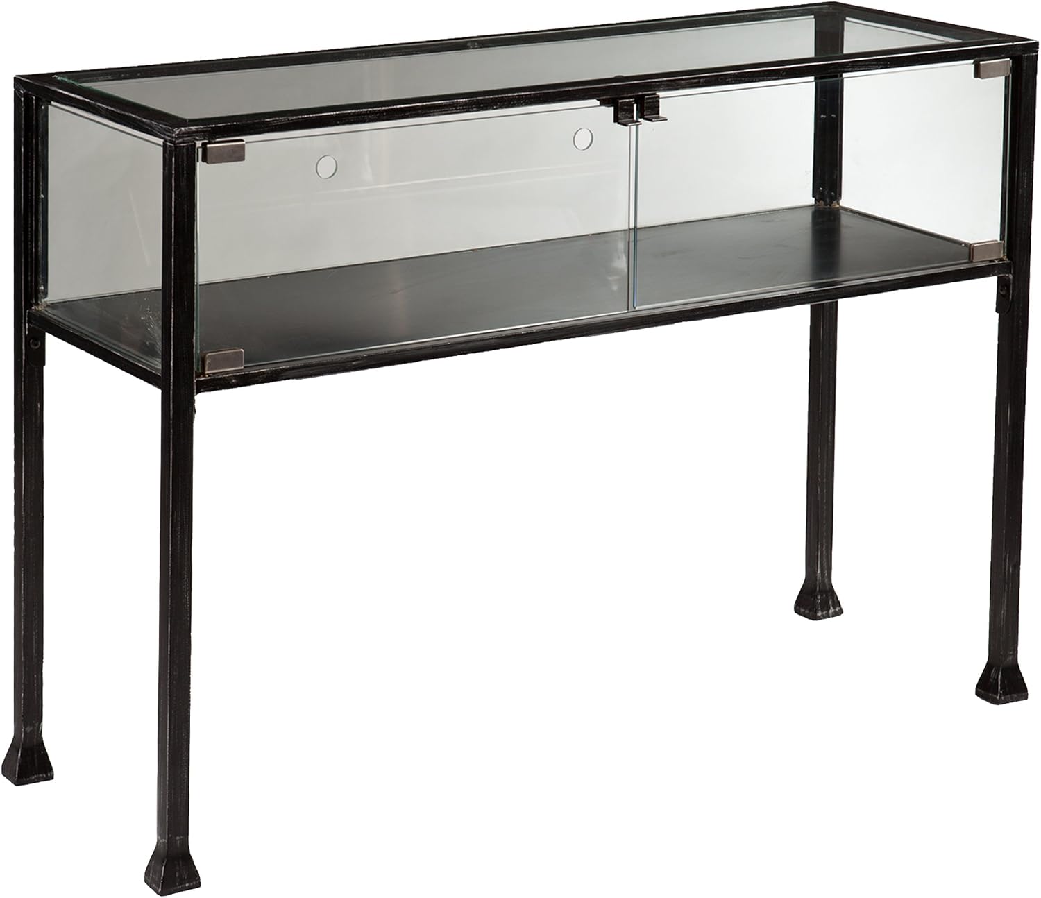 SEI Furniture - Terrarium Display Console - Transitional Design, Black Finish - Ideal for Entryway, Living Room (CK8863)