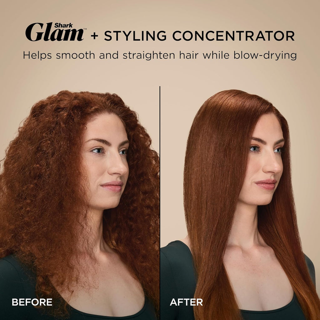 Shark Glam Ceramic & Powerful Air Styling & Drying System, with Silki Straightener & Shark Glossi Air Glosser, for Drying, Curling, Straightening & Glossing, Gold, HD6051S (Straight & Wavy Hair)