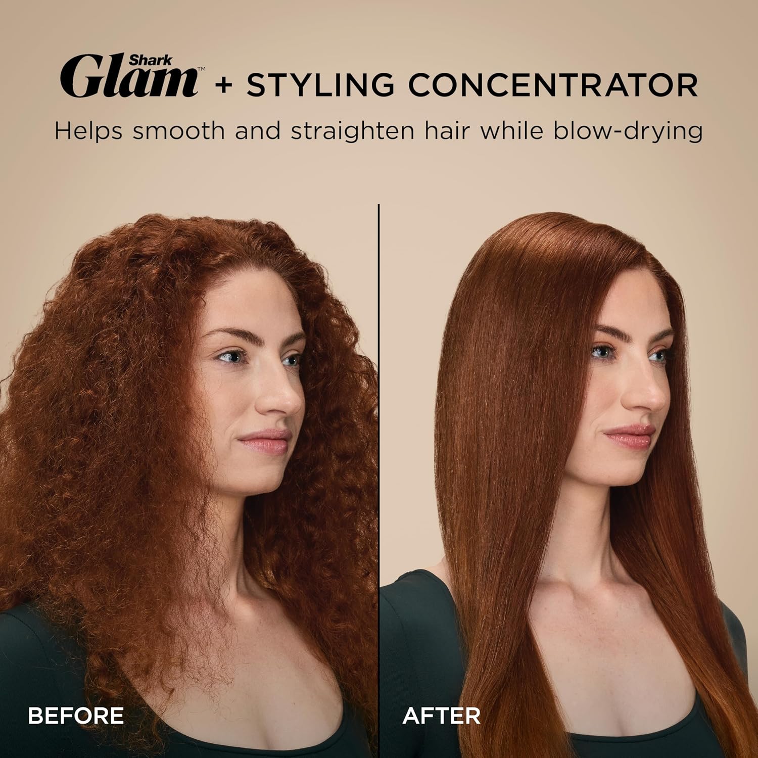 Shark Glam Ceramic & Powerful Air Styling & Drying System, with Silki Straightener & Shark Glossi Air Glosser, for Drying, Curling, Straightening & Glossing, Gold, HD6051S (Straight & Wavy Hair)