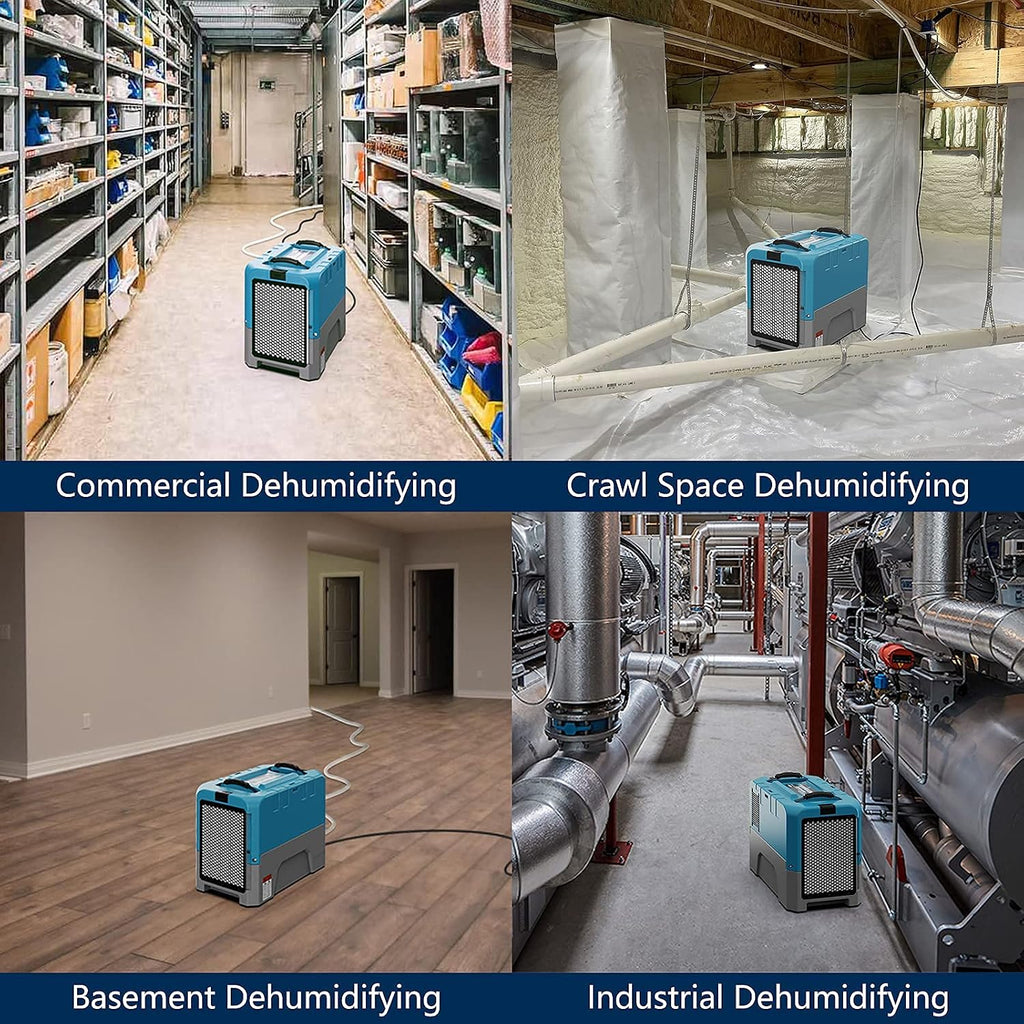 ALORAIR 180 Pint Commercial Dehumidifier with Pump for Basements Warehouse & Job Sites, Large Space Crawl Space Dehumidifier for Water Damage Restoration, 5 Years Limited Warranty, (Pack of 4)